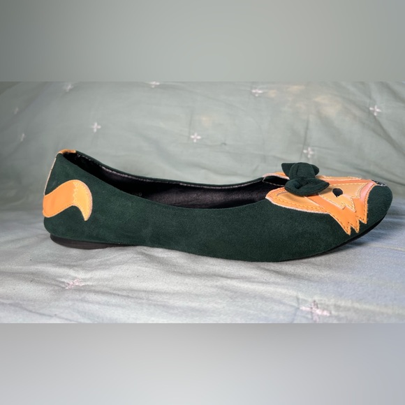 TUK sueded fox ballet flats green Sz 9 - Picture 4 of 11